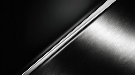 Abstract metallic diagonal.  Dark background with diagonal brushed metal strip.  Light highlights on the metal