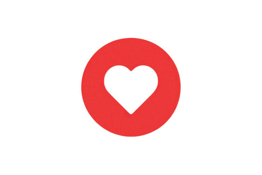 Red circle with white heart vector illustration isolated PNG with Transparent Background