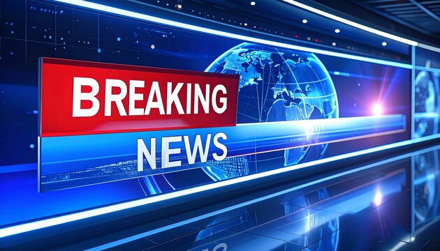 Breaking News Broadcast background with global earth display and text banners