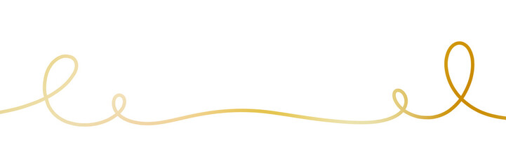 illustration: elegant christmas single golden line art, twisted and curled designful decoration element isolated on white or transparent png