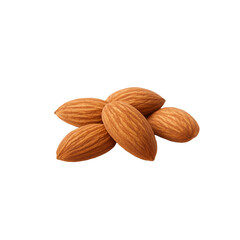 almonds isolated on white background