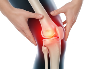 Knee pain illustration isolated on transparent background