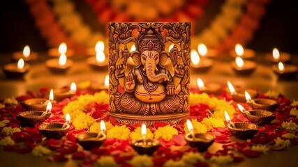 Radiant ashtavinayak ganesh chaturthi celebration serene lights and cultural devotion festival of lights god hindu traditions celebration of ganesh