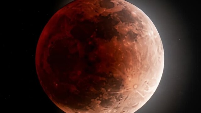 Witness the ethereal beauty of a total lunar eclipse in stunning detail sequence