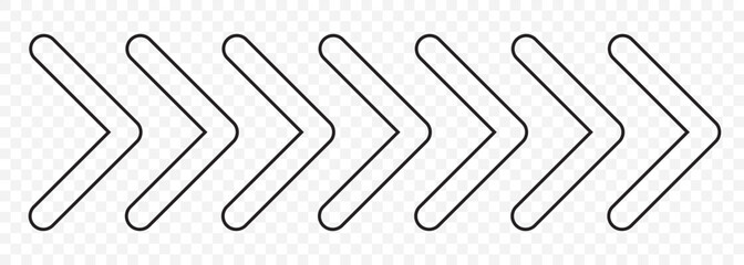 Flat and Line Style Chevron Arrows – Vector Illustration on Transparent Background. EPS 10.