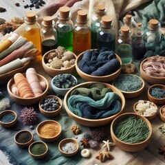 Textiles algae eliminating chemical dyes