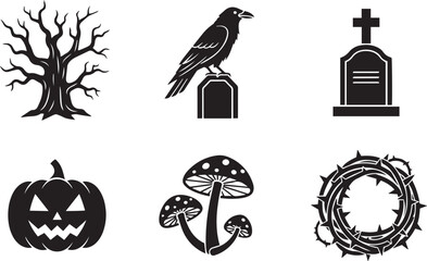 Halloween Coffin Outline Silhouette Spooky Grave Icon