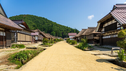 Scenery of Ouchi-juku , Fukushima Prefecture in Japan