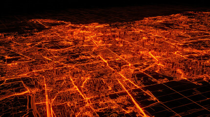 orange heat map overlay highlighting hotspots on circuit board tech diagnostic visualization illustration concept scene visual for commercial design use high detail quality stock image illustration