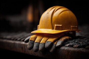 Construction safety gear industrial site equipment photo workshop environment close-up view protective measures for workers