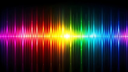 Abstract sound background of pink neon sound waves on black. Vibrant glowing audio waves, music background, dj dance party. Audio spectrum and equalizer, voice recording, sound frequency. 