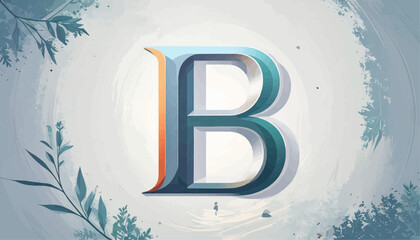 Logo of letter B, bold, white background