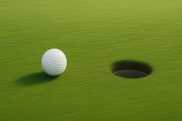 A golf ball rolls strategically towards the hole showcasing the precision and excitement of the game of golf.