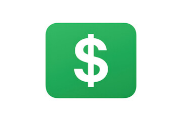 Obraz premium Cash App icon with dollar sign isolated PNG with Transparent Background