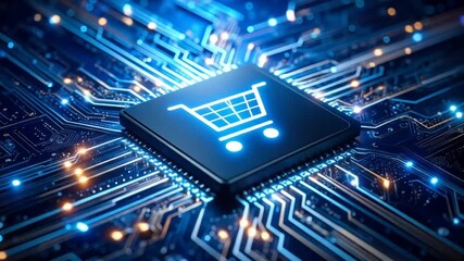 Online Shopping Revolution: A Futuristic Depiction of E-commerce and Technological Advancement - Powered by Adobe