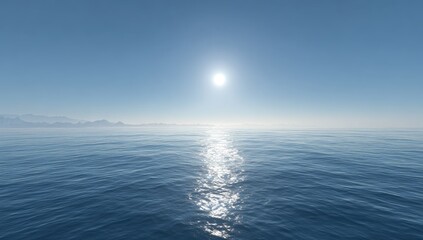 Fototapeta premium Tranquil ocean scene under a bright sun