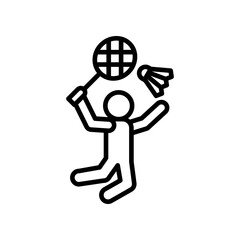 Badminton Smash line icon