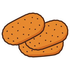 fried croquette food flat color vector illustration template design