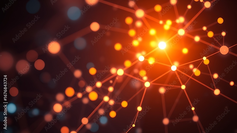 Wall mural an abstract network of glowing nodes and connections, creating a futuristic visual effect.