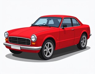 Obraz premium red car on the white 
