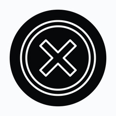 Cross And Stop Mark Vector Icon, Isolated Vector Circular Style Icon,