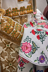 Traditional matador costume detail during a Practical lesson at Corrida School, Novillada. Rich...