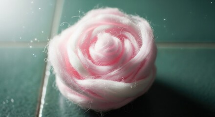 Abstract dreamy candy floss cloud with soft pink and white swirls