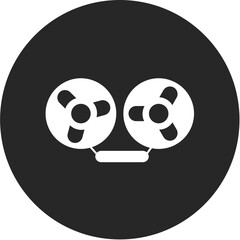 Retro reel to reel tape recorder icon