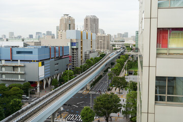 Odaiba Yurikamome Train Line and Shopping Malls in Tokyo