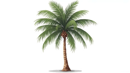 Obraz premium Tropical Palm Tree Isolated on White Background Summer Vacation Symbol