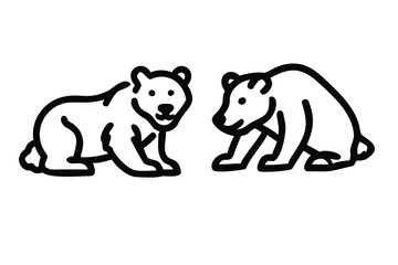 vector illustration of bears