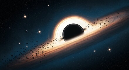 Black hole in space accretion disk