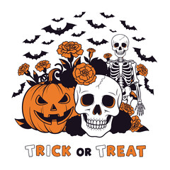 Aesthetic Halloween Graphic Spooky Trick or Treat Halloween Party