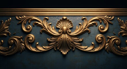 Ornate gold trimmed decorative molding