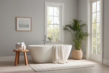 pristine bathroom designed for relaxation featuring ar hints for skincare routines