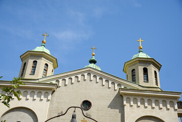 August 30, 2025 - Belgrade, Serbia. Exterior of the Serbian Orthodox Christian Church of the Ascension