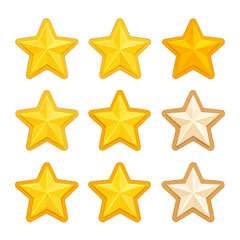 Fototapeta premium Nine Shining Stars Perfect for Rating Systems Reviews and Feedback Design Isolated On Transparent Background
