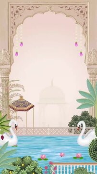 Indian wedding invitation blank background video