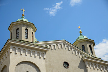 Obraz premium August 30, 2025 - Belgrade, Serbia. Exterior of the Serbian Orthodox Christian Church of the Ascension