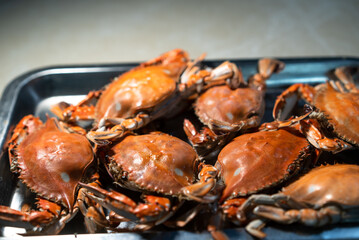plate of fresh Redspot swimming crab