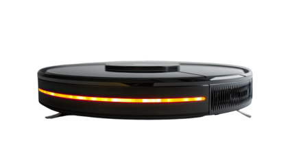 Modern robotic vacuum cleaner, side view
