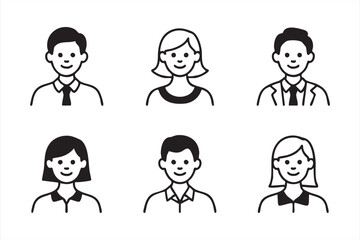 Male and female business avatars collection professional icons