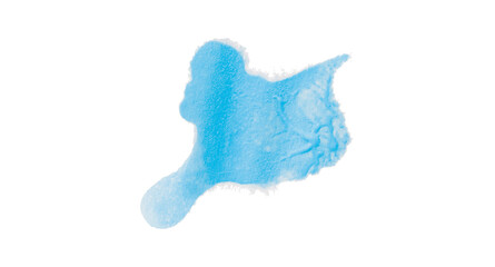 Light blue watercolor splash texture, stains, watercolor drips, watercolor spread on transparent background.