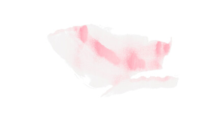 Pink watercolor composition on transparent background. Hand drawn brush strokes and texture. Abstract brush strokes. Liquid ink pattern.