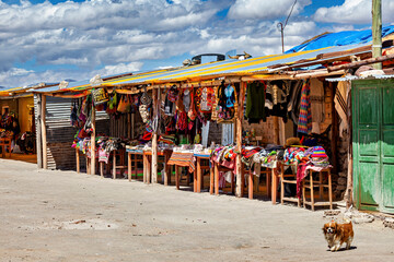 Tourist market at the Salar de Uyuni in Bolivia