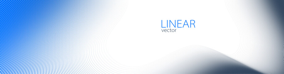 Blue lines in 3D perspective vector abstract background, dynamic linear minimal design, wave lied pattern in dimensional and movement.