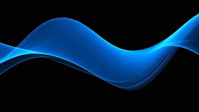 Flowing blue silk over a black abyss, creating a dynamic, wave-like pattern