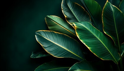 Naklejka premium Bold tropical leaves in vibrant colors
