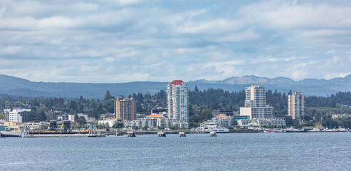 View of the Nanaimo waterfront taken from the harbor.