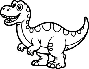 Cute Cartoon Tyrannosaurus Rex Coloring Page